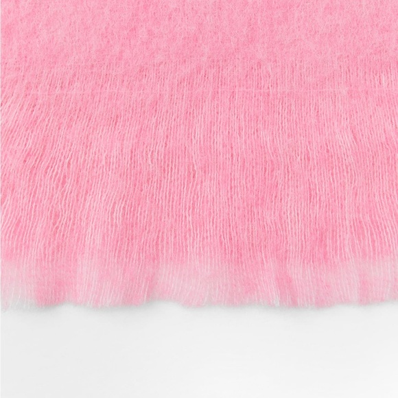 Zara Pink Fringed Scarf - Picture 6 of 7